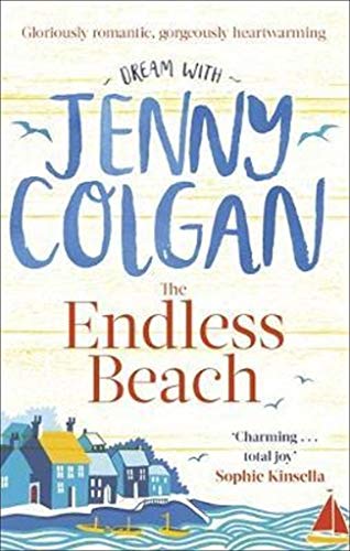 Book cover for The Endless Beach by Jenny Colgan featuring coastal village illustrations.