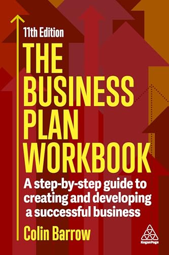 Red book cover with yellow text: "The Business Plan Workbook", 11th Edition.
