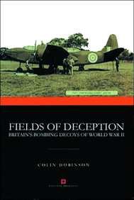 Book cover: "Fields of Deception" with a WWII-era aircraft image.