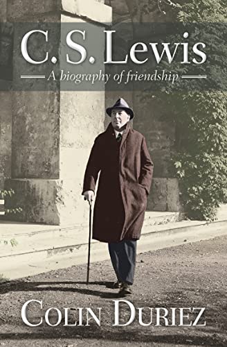 Book cover featuring C.S. Lewis in a coat and hat, with title and author.