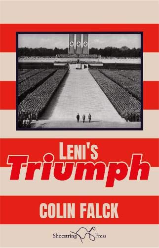 Book cover: "Leni's Triumph" with a black and white rally image.