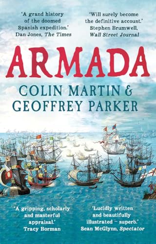 Book cover showing a fleet of historical sailing ships on the sea under clouds.