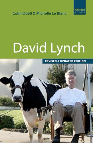 Book cover featuring David Lynch seated with a black and white cow.