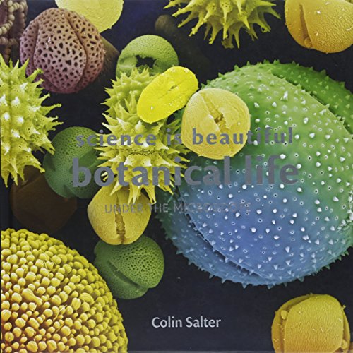 Microscopic images of colorful pollen and plant surfaces on book cover.