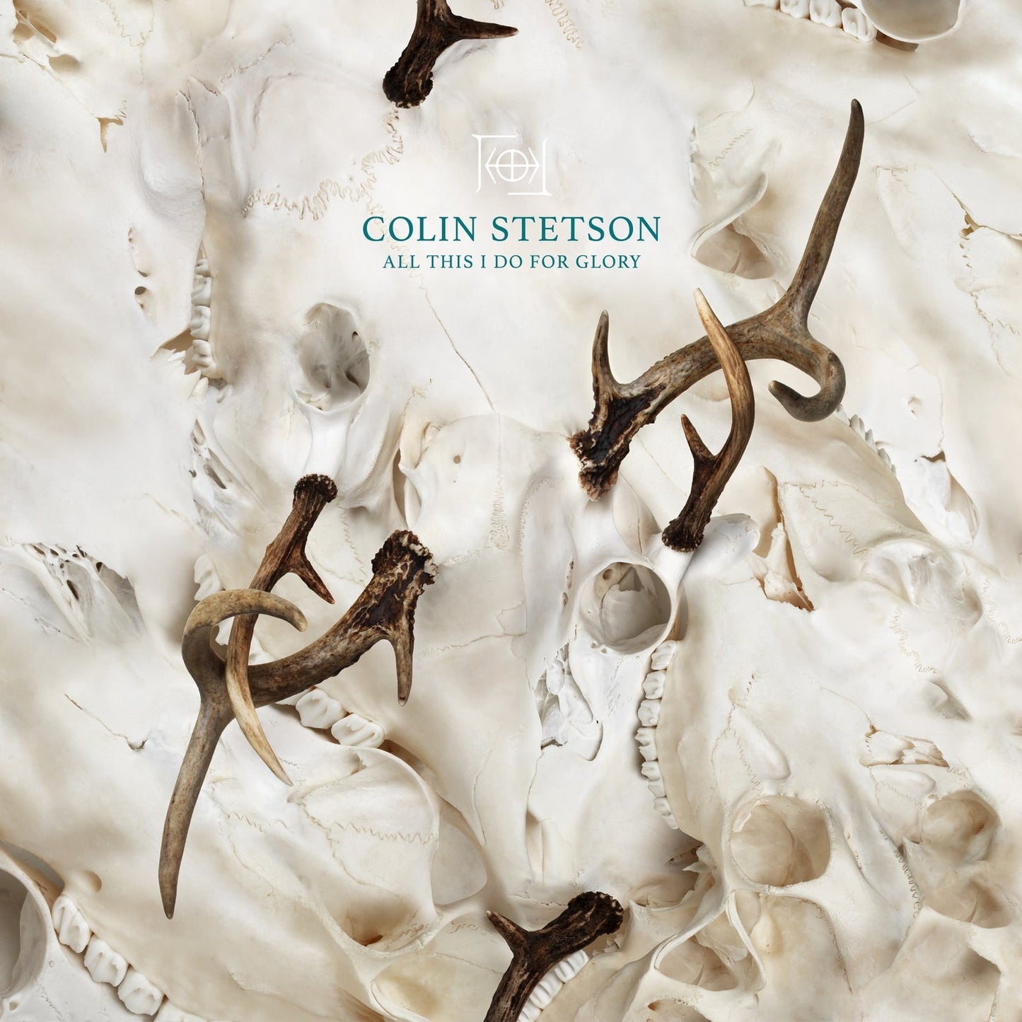 Album cover for Colin Stetson’s “All This I Do For Glory” with animal skulls.