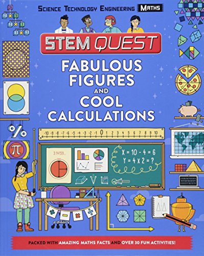 Book cover with STEM-related images: shapes, numbers, and diverse children.