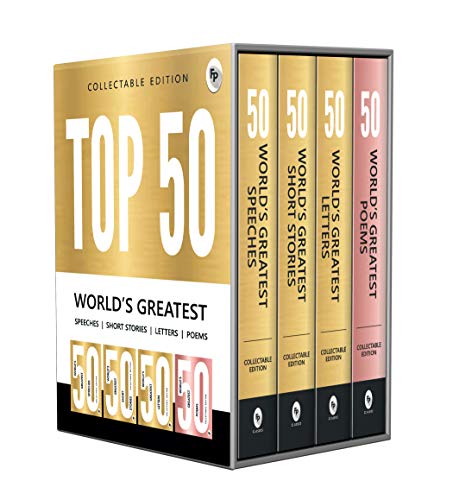 Boxed set of five books titled “Top 50 World’s Greatest” in gold and red.