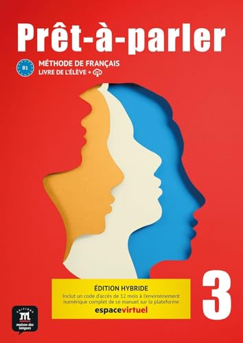French textbook cover with layered profile illustrations and bold red background.