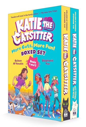 Two-book boxed set of Katie the Catsitter featuring illustrated characters and cats on cover.