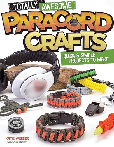 Book cover featuring paracord crafts: bracelets, keychains, and survival tools.