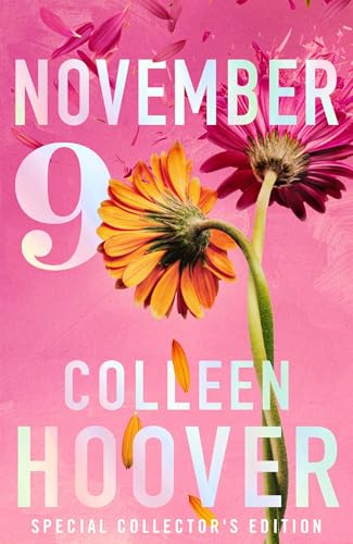 Book cover with orange and purple flowers against a pink background.