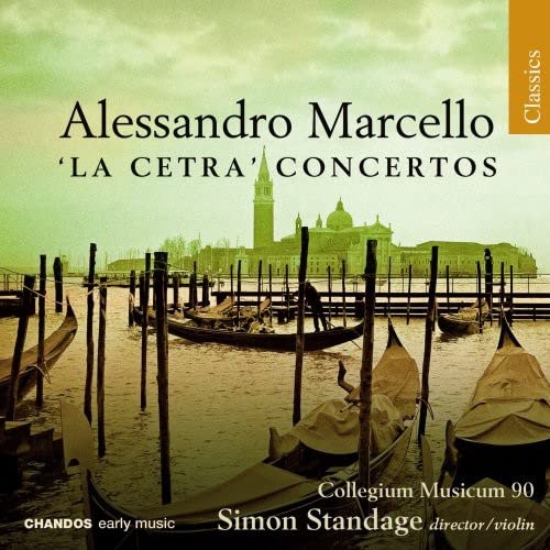 CD cover: Venice cityscape with text “Alessandro Marcello ‘La Cetra’ Concertos”.