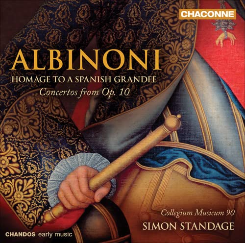 CD cover for Albinoni’s “Homage,” featuring baroque-era portrait detail.
