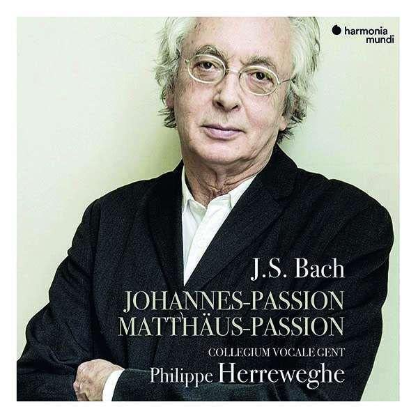 CD cover featuring portrait of Philippe Herreweghe, conductor, with text “J.S. Bach”.