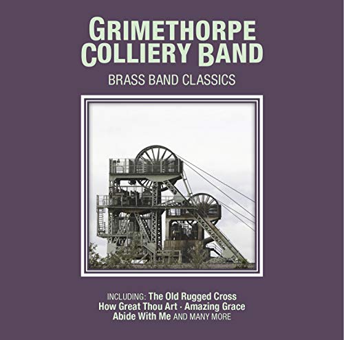 CD cover with a purple background featuring a photo of a coal mine headframe.