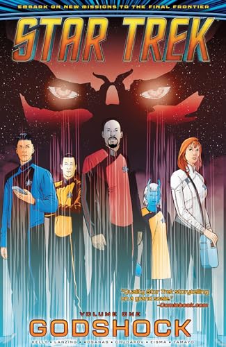 Star Trek comic book cover featuring Captain Pike and crew against a nebula.