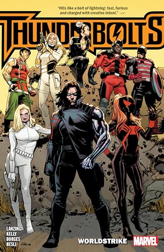 Cover of "Thunderbolts: Worldstrike" comic featuring a team of Marvel heroes.
