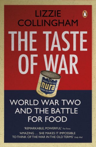 Book cover: "The Taste of War" with a vintage canned food illustration.