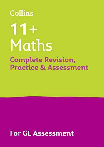Collins 11+ Maths revision book cover, green and purple design.