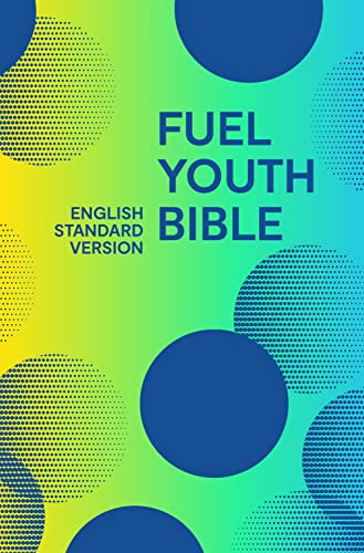 Youth Bible with blue and yellow circles on a green gradient.