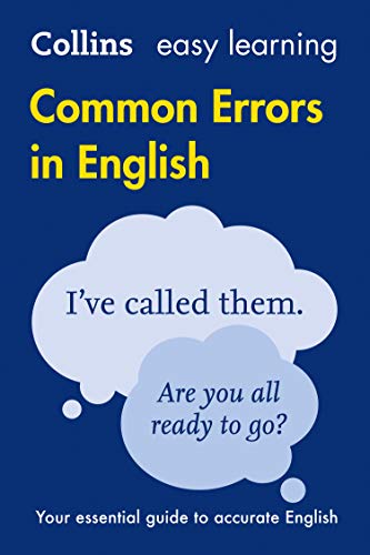 The book cover for Collins Common Errors in English with two speech bubbles.