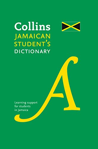 Green cover of “Collins Jamaican Student’s Dictionary” with a large gold letter A.