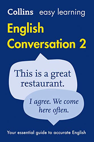Book cover: "English Conversation 2" with example dialogue bubbles.