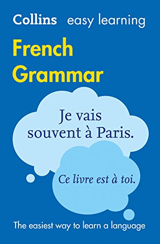 Blue French grammar book cover with speech bubbles and text.