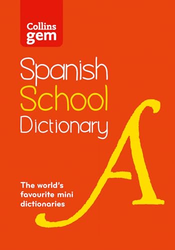 Orange cover of a small Spanish-English school dictionary with a large "A".