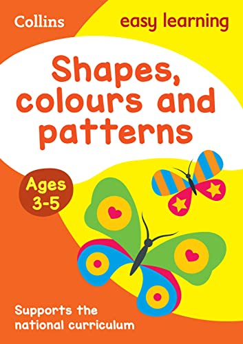 Book cover with colorful butterflies and text about shapes, colors, patterns.