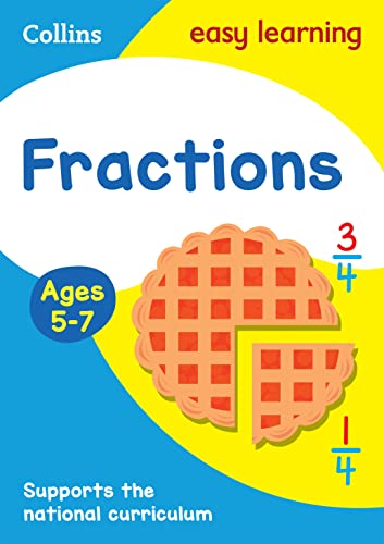 Book cover with pie chart illustrating fractions for young learners.