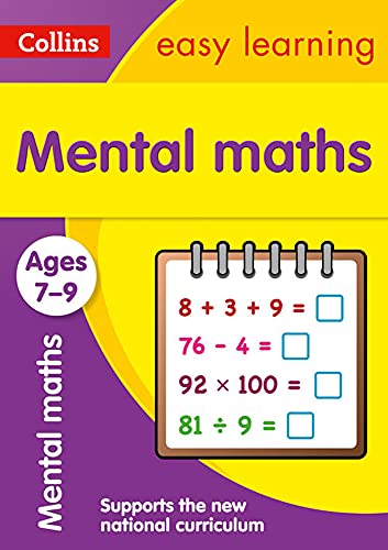 Collins Mental Maths workbook cover for ages 7-9 with example problems.