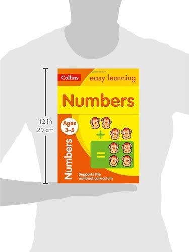 Collins Easy Learning "Numbers" preschool workbook with monkeys and equations.