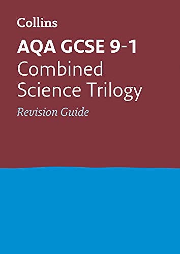 Red and blue cover of AQA GCSE Combined Science revision guide.