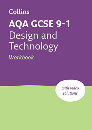 Purple and green workbook cover for AQA GCSE Design & Technology.