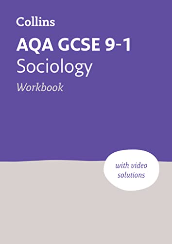 Purple sociology workbook cover with "Collins" and "AQA GCSE 9-1" text.