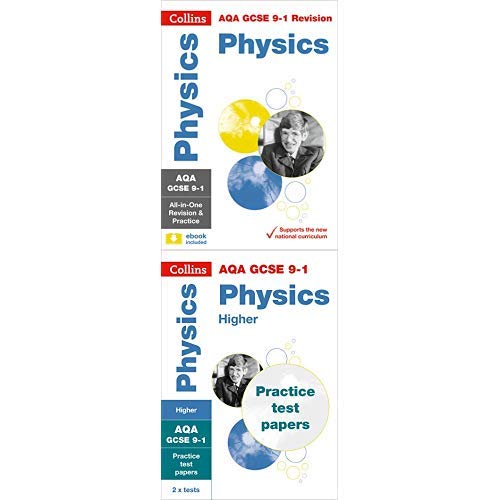 Two physics textbooks with blue covers and student images.