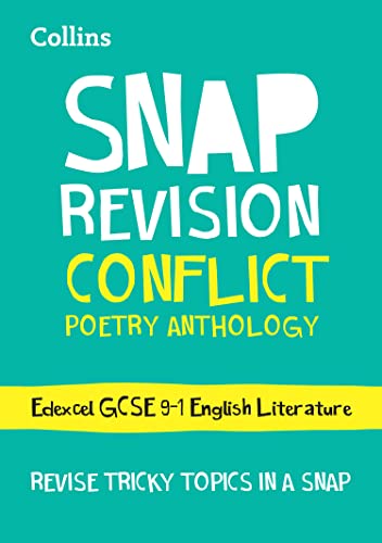 Collins Snap Revision Conflict Poetry Anthology book cover, teal background.