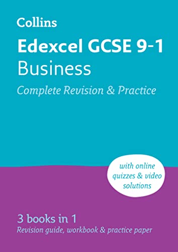 Blue and purple book cover for Edexcel GCSE Business revision.