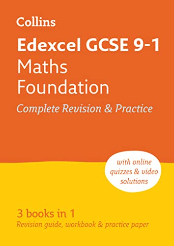 Orange textbook cover: "Edexcel GCSE 9-1 Maths Foundation" with online resources.