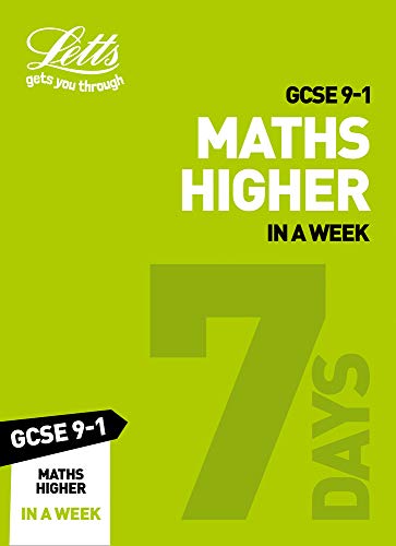 Green book cover with large “7” and text: “GCSE 9-1 Maths Higher in a Week.”