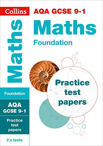 Collins GCSE Maths Foundation practice test papers cover with nautilus shell.