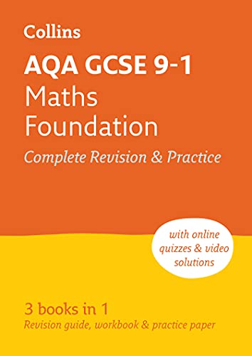 Orange book cover with "AQA GCSE 9-1 Maths Foundation" text and a small badge.
