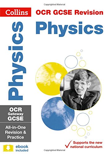 Collins OCR GCSE Physics revision guide with colourful abstract design.