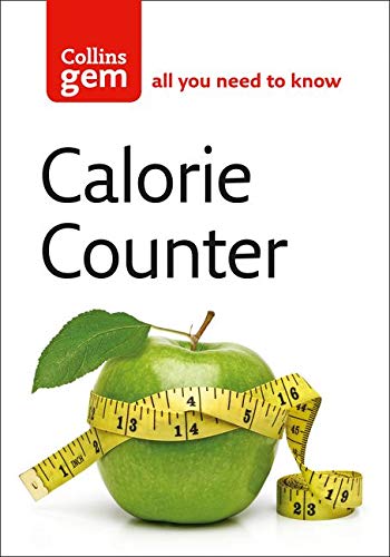 Book cover for Collins Gem Calorie Counter featuring a green apple wrapped in tape.