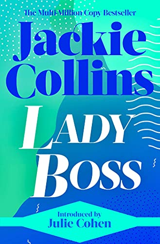 Book cover for “Lady Boss” by Jackie Collins, with blue and teal waves.