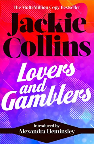 Book cover for "Lovers & Gamblers" by Jackie Collins, with hearts and spades.