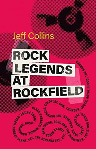 Book cover: “Rock Legends at Rockfield” with bold text and halftone pattern.