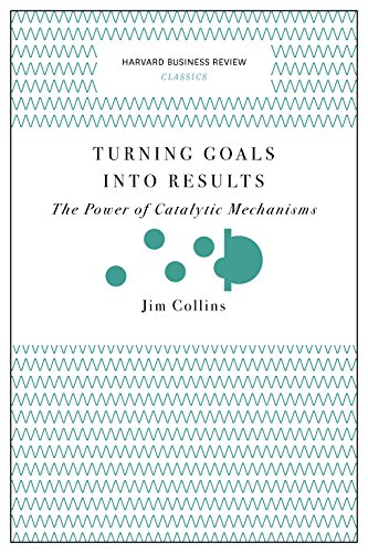 Book cover: "Turning Goals into Results" by Jim Collins, teal pattern.