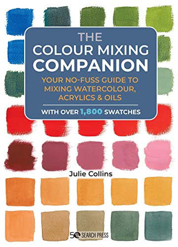 Book cover titled The Colour Mixing Companion featuring a grid of various paint swatches.